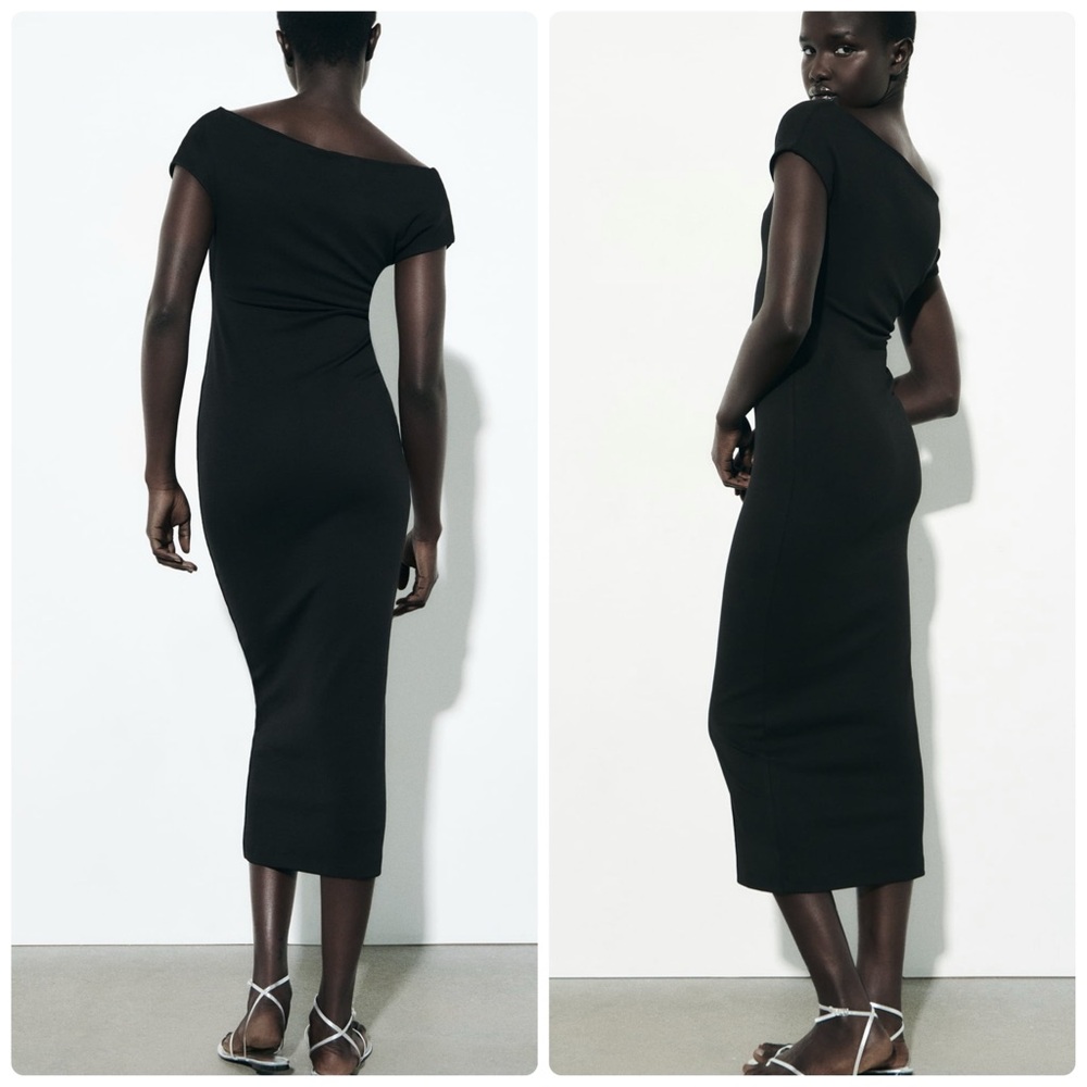 NWT ZARA Fitted Midi Dress size S